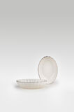 Kütahya Porselen Bone Luz Form 2 Parça 15 Cm Oval Kase Platin File