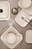 Kütahya Porselen Minas Platin File 51 Parça 12 Kişilik Bone Porselen Yemek Takımı