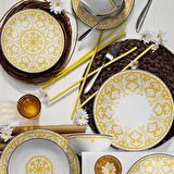 Kütahya Porselen Zeugma 59665 Desen 24 Parça Yemek Seti Sarı