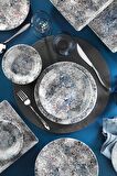 Nano Krem 24 Parça 6 Kişilik Modern Yuvarlak Porselen Yemek Takımı