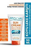 Yüksek Uv Korumalı Koyu Leke Önleyici Spf 50 Güneş Kremi 50 ml