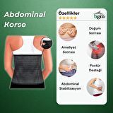 Abdominal Korse Siyah- S-M -Renk Yüksek Kalite Doğum Sonrası Korse Toparlayıcı Abdominal Korse