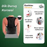 Dik Duruş Korsesi Siyah Posturex- L-XXL -Yüksek Kalite Kamburluk Önleyici Ortopedik Korse Postureks