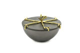 Mikasa Moor Branch Kapaklı Gold Gri Kase 17x10cm