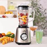 Karaca 1,5 Litre Geniş Hazneli İnox Buz Kırma Fonksiyonlu 1000W Cam Hazneli Smoothie Blender