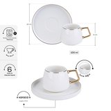 Karaca Streamline Saturn 6 Kişilik Kahve Fincan Takımı 100 ml Gold