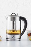 Cam Inox Bitki Çayı Makinesi Ve Su Isıtıcı Kettle 2202,led Işıklı, Yüksek Borosilikat Gövde