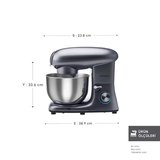 Karaca Multichef Kıyma Çekme /Sucuk-Sosis/İçli Köfte Aparatlı Hamur Yoğurma Makinesi Antrasit 1900W 5,5L