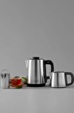 Tea Break 2 In 1 Çelik Su Isıtıcı Çay Makinesi Inox Siyah