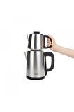 Tea Break 2 In 1 Çelik Su Isıtıcı Çay Makinesi Inox Siyah