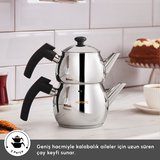 Karaca Adelya İndüksiyon Tabanlı Mini Boy Siyah Çaydanlık Takımı