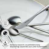 Karaca 316 Premium Mild Platin 12 Kişilik 84 Parça Çatal Kaşık Bıçak Takımı