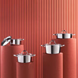 Karaca 3ply Powersteel 316 Çelik Indüksiyon Tabanlı Konik 8 Parça Petekli Çelik Tencere Seti