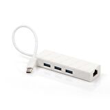 Dark DK-AC-U31X3GL USB 3.1 Type-C to RJ45 Gigabit 3 Port USB 3.0 1 Port USB Ethernet Kartı
