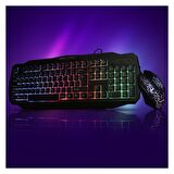 Dark Elite Force gkm1000 Rgb Aydınlatmalı Türkçe Q Oyuncu Klavye & Mouse Set