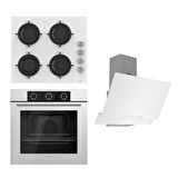 Ferre FLOWART BASIC Serisi Beyaz Ankastre Set (CS206 + XE62CB + D064 )