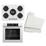 Ferre FLOWART BASIC Serisi Beyaz Ankastre Set (RS036+ XE62CB + D081 )