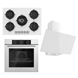 Ferre FLOWART BASIC Serisi Beyaz Ankastre Set (RS036 + XE62CB + D078 )