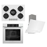 Ferre FLOWART BASIC Serisi Beyaz Ankastre Set (RS036+ XE62CB + D064 )
