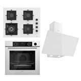 Ferre FLAMEART SC Serisi Beyaz Set (SC406-WFA + XE64CB +D087 ) - 65 cm'lik Kare Döküm Izgara-WOK
