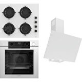 Ferre Steamart-Fryart-Sılentart Serisi Beyaz Set (CS206-FA + QEP64CB +D078-SA ) - Emaye Izgara