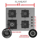 Ferre Fryart Serisi Gri Set (SC408-WFA + QEP63CPR +D082) - Döküm Izgara / 65 cm Ocak