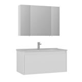 Orka Likya 100 Cm Banyo Dolabı Takımı Mat Beyaz