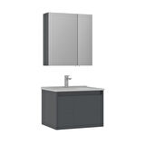 Orka Likya 65 Cm Banyo Dolabı Takımı Mat Antrasit