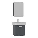 Orka Orbit 55 Cm Banyo Dolabı Takımı Parlak antrasit