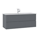 Orka Moonlight 120 Cm Banyo Alt Dolabı Lavabo Dahil Mat Gri