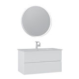 Orka Moonlight 90 Cm Banyo Dolabı Takımı Mat Beyaz