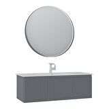 Orka Moonlight 120 Cm Tek Çekmeceli Takım+Lavabo Mat Gri