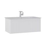 Orka Moonlight 90 Cm Tek Çekmeceli  Banyo Alt Dolabı Lavabo Dahil Mat Beyaz