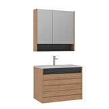 Orka Ricato 80 Cm Banyo Dolabı Takımı Demonte Morgana Kiraz