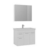 Orka Enez 80 Cm Banyo Dolabı Takımı Parlak beyaz