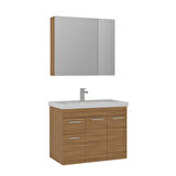 Orka Enez 80 Cm Banyo Dolabı Takımı Teak