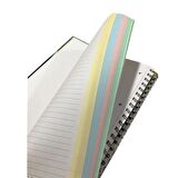 Özgün A4 Spiralli Sert Kapak Defter 160 Yaprak Kareli 4 Renk Bölmeli