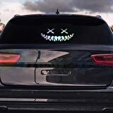 Craftidea® Monster Pencere Far Oto Krom Metalik Tuning Sticker 20x30 cm Folyo Etiket Oto Sticker Araba Laptop Sticker
