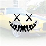 Craftidea® Monster Pencere Far Oto Siyah Tuning Sticker 20x30 cm Folyo Etiket Oto Sticker Araba Laptop Sticker