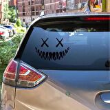 Craftidea® Monster Pencere Far Oto Siyah Tuning Sticker 20x30 cm Folyo Etiket Oto Sticker Araba Laptop Sticker