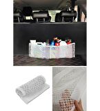 Araç Bagaj Düzenleyici Koltuk Arkası File Organizer Beyaz 25X70 cm