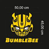 Craftidea® BumbleBee Sarı Gümüş Tuning Sticker 45x50 cm Folyo Etiket Oto Sticker Araba Buzdolabı Sticker