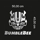 Craftidea® BumbleBee Gümüş Krom Tuning Sticker 45x50 cm Folyo Etiket Oto Sticker Araba Buzdolabı Sticker