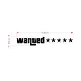 Craftidea® Wanted Sticker 14x2 cm Etiket Laptop Ayna Oto Sticker Araba Buzdolabı Sticker Siyah