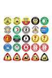 İş Güvenliği Baret Etiketi Seti Su Geçirmez Pvc Folyo Etiket 3x3 cm 25'li Takım