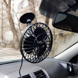 Araç İçi 12V Vantuzlu 5.5" 14 cm Mini Fan Vantilatör Pervane Çakmaklık Girişli Tüm Araçlarla Uyumlu