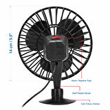 Araç İçi 12V Vantuzlu 5.5" 14 cm Mini Fan Vantilatör Pervane Çakmaklık Girişli Tüm Araçlarla Uyumlu