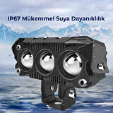 Led Spot Işık ve Sarı Beyaz Projektör Lens Dikdörtgen Baykuş Led Off Road Lamba Motosiklet ve İş Makinesi Projektörü 12V-85V