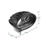 Led Spot Işık ve Beyaz Projektör Lens Oval Çift Gözlü Led Off Road Lamba Motosiklet ve İş Makinesi Projektörü 12V-85V