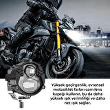 Led Spot Işık ve Beyaz Projektör Lens Yuvarlak Çift Gözlü Led Off Road Lamba Motosiklet ve İş Makinesi Projektörü 12V-85V